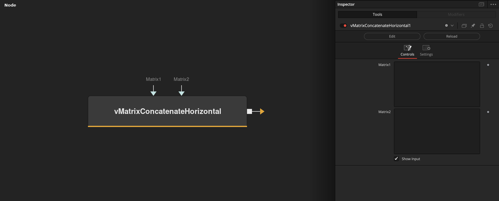 vMatrixConcatenateHorizontal node