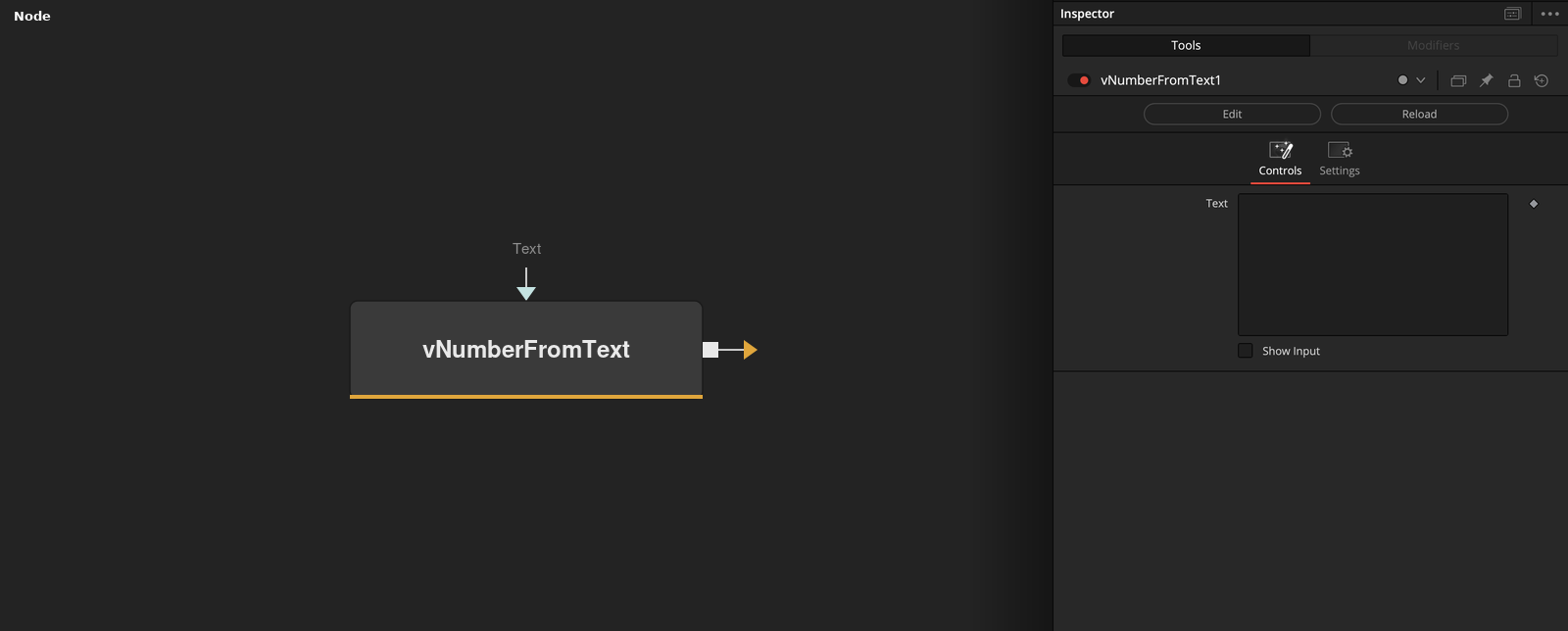 vNumberFromText node