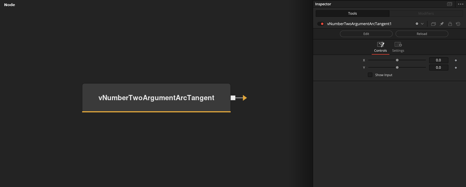 vNumberTwoArgumentArcTangent node