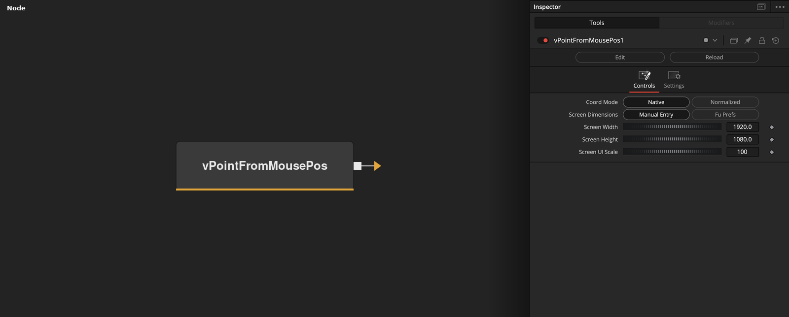 vPointFromMousePos node