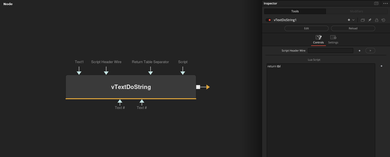 vTextDoString node