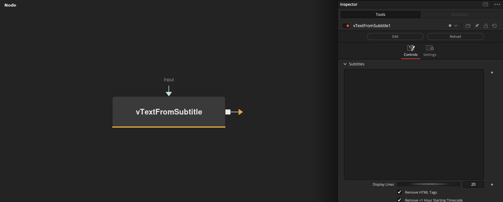 vTextFromSubtitle node