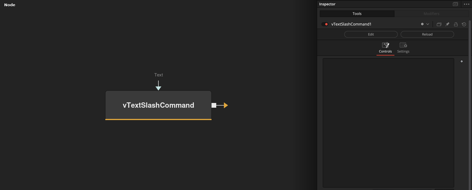 vTextSlashCommand node
