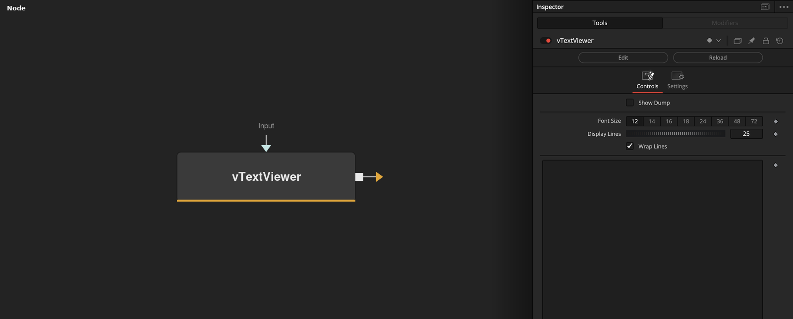 vTextViewer node