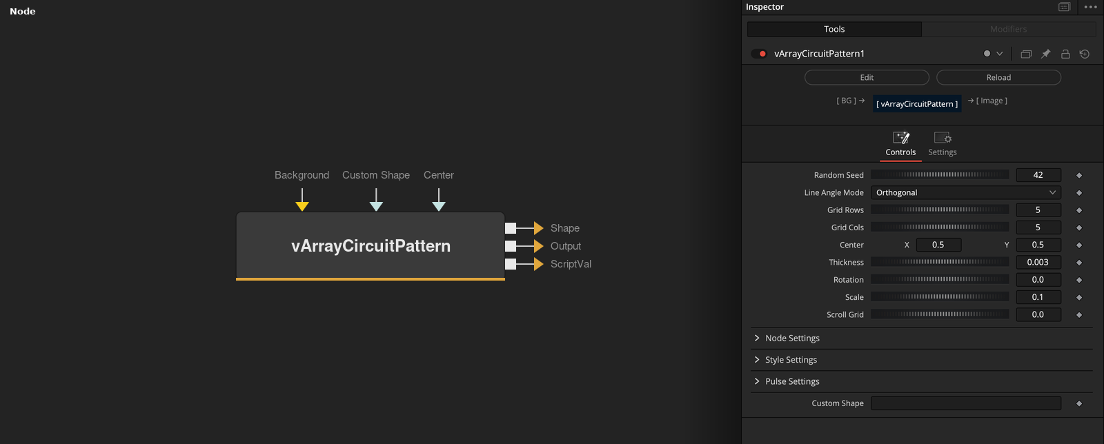 vArrayCircuitPattern node