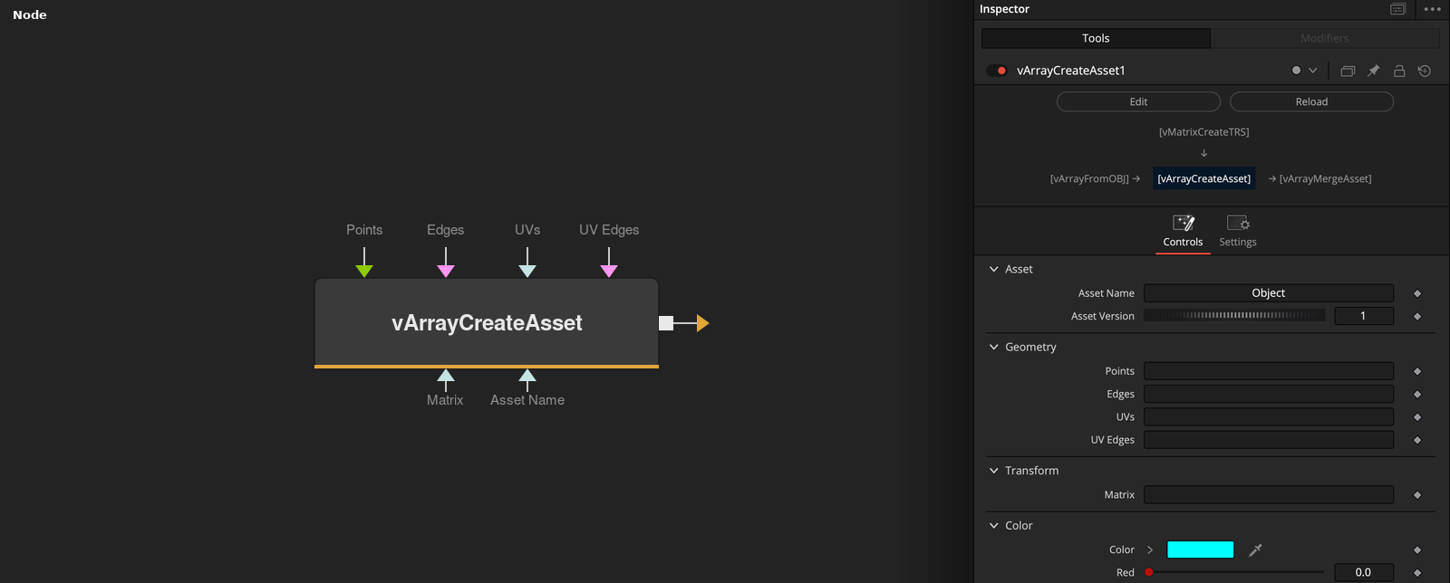 vArrayCreateAsset node