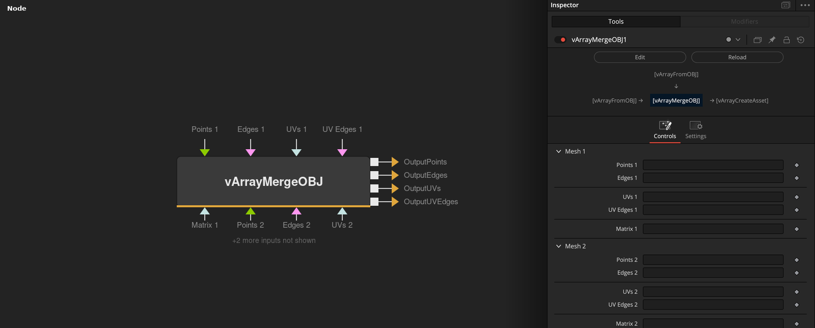 vArrayMergeOBJ node