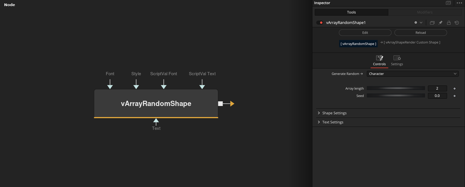 vArrayRandomShape node