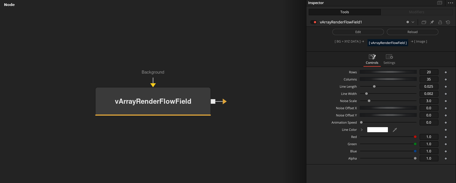 vArrayRenderFlowField node