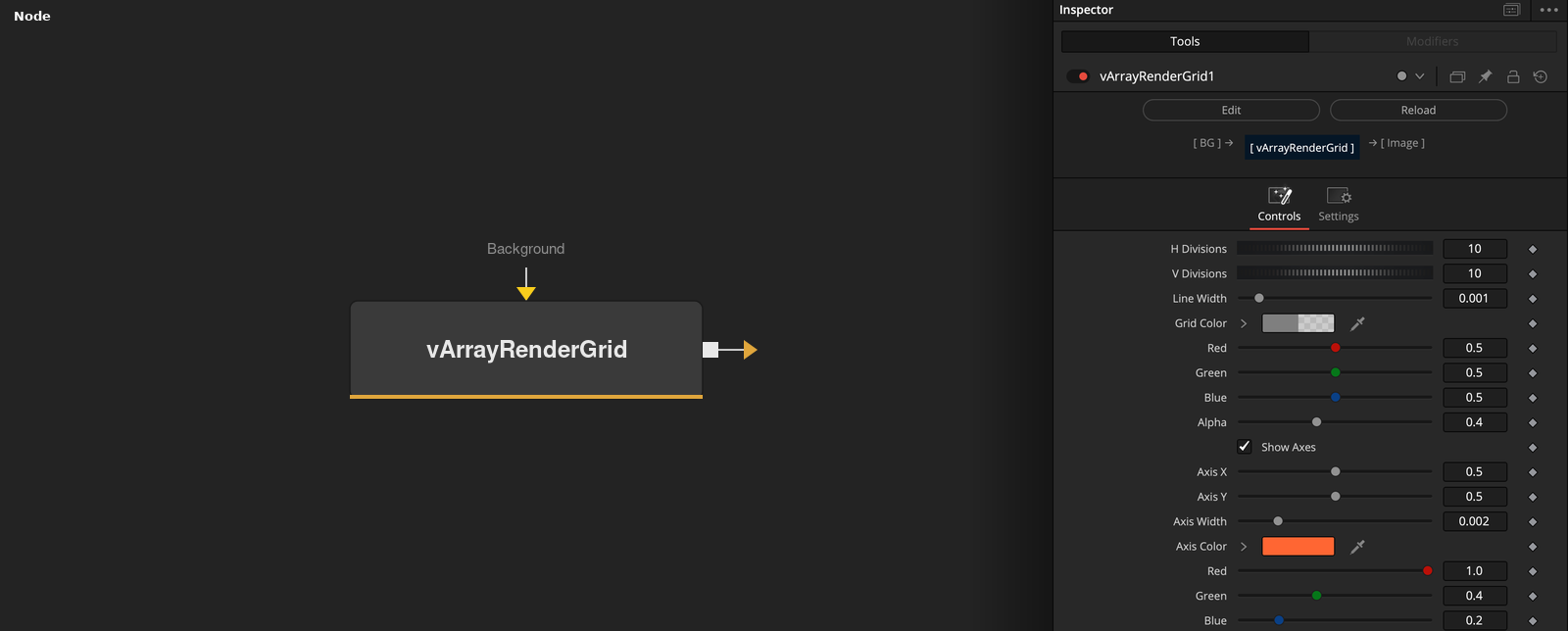 vArrayRenderGrid node
