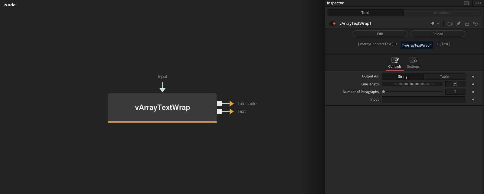vArrayTextWrap node