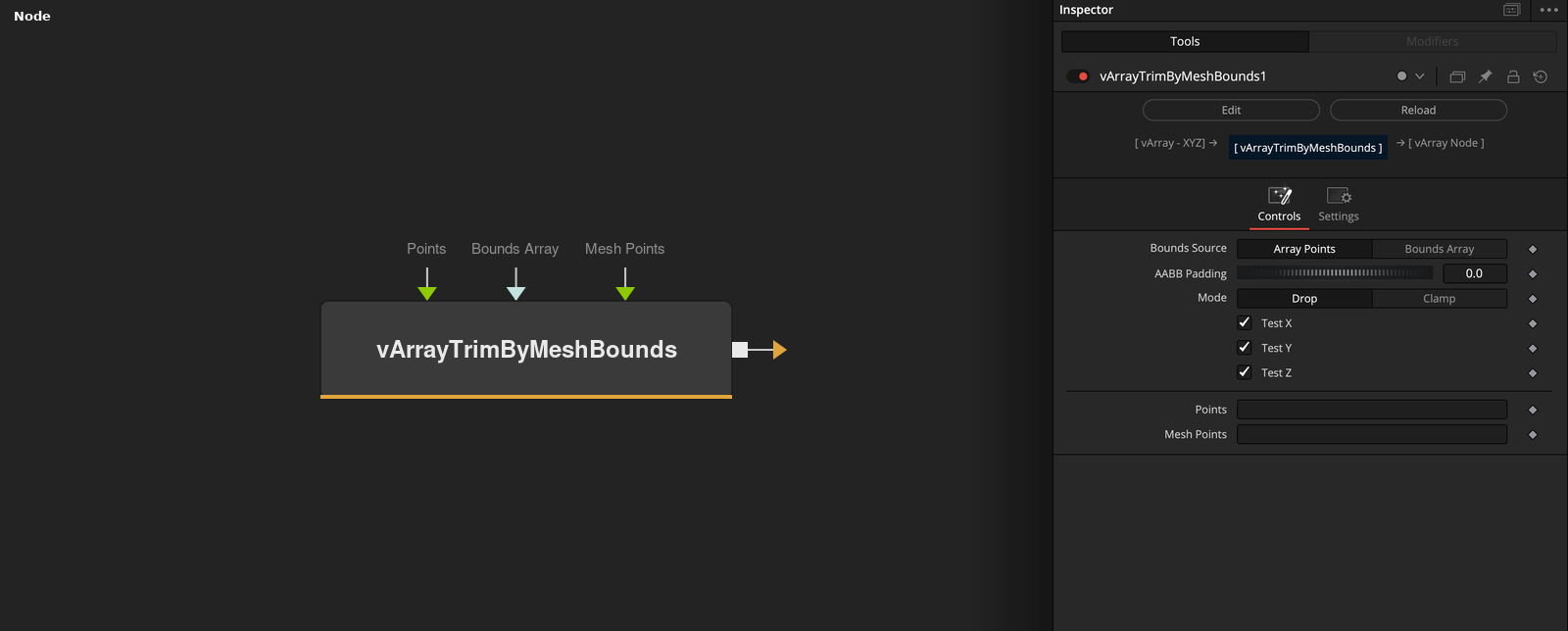 vArrayTrimByMeshBounds node