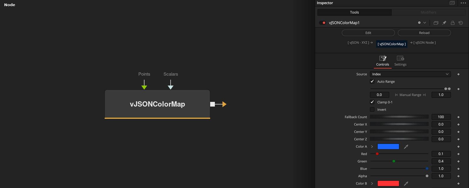 vJSONColorMap node