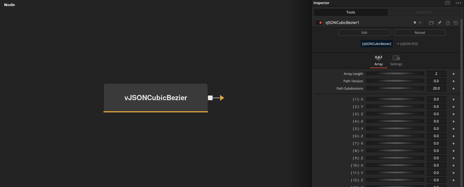 vJSONCubicBezier node