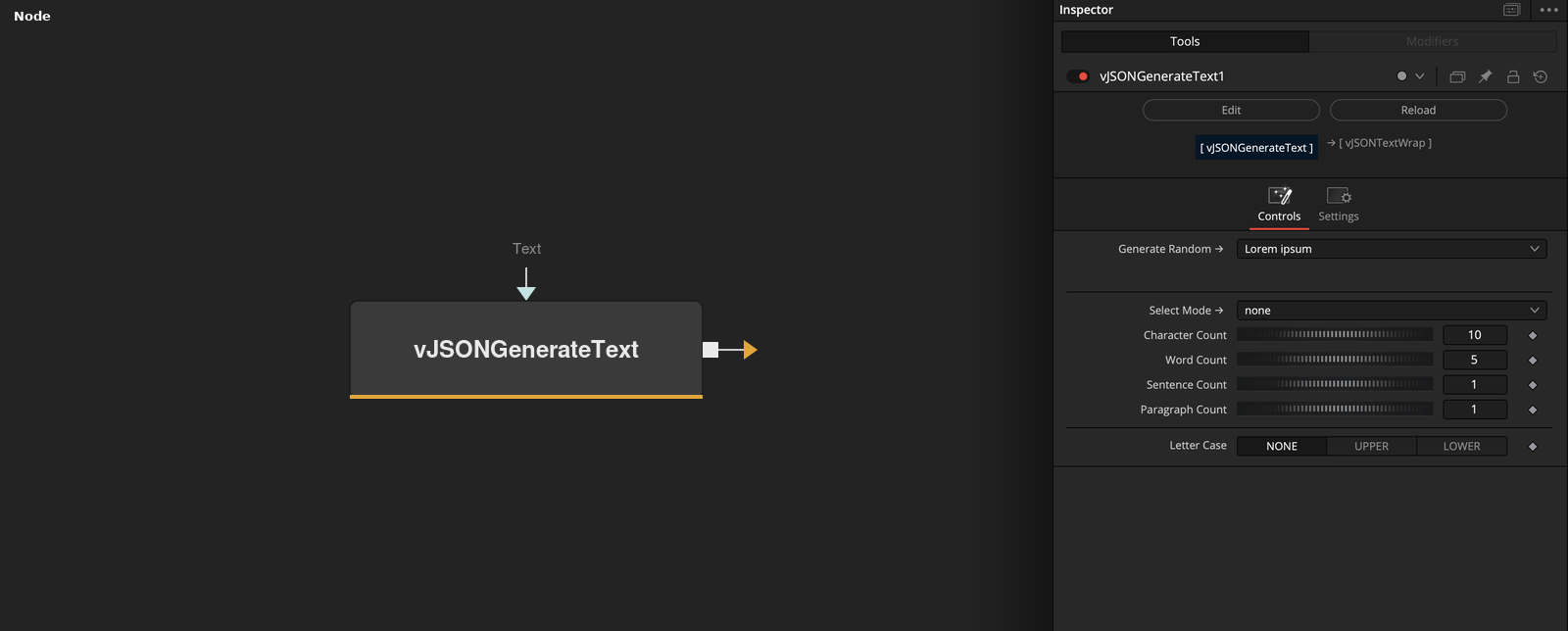 vJSONGenerateText node