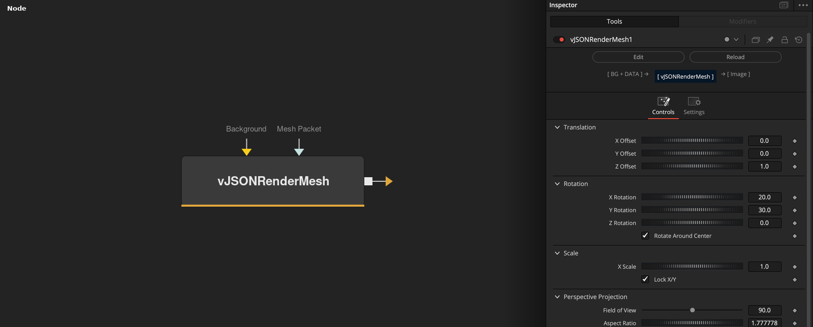 vJSONRenderMesh node