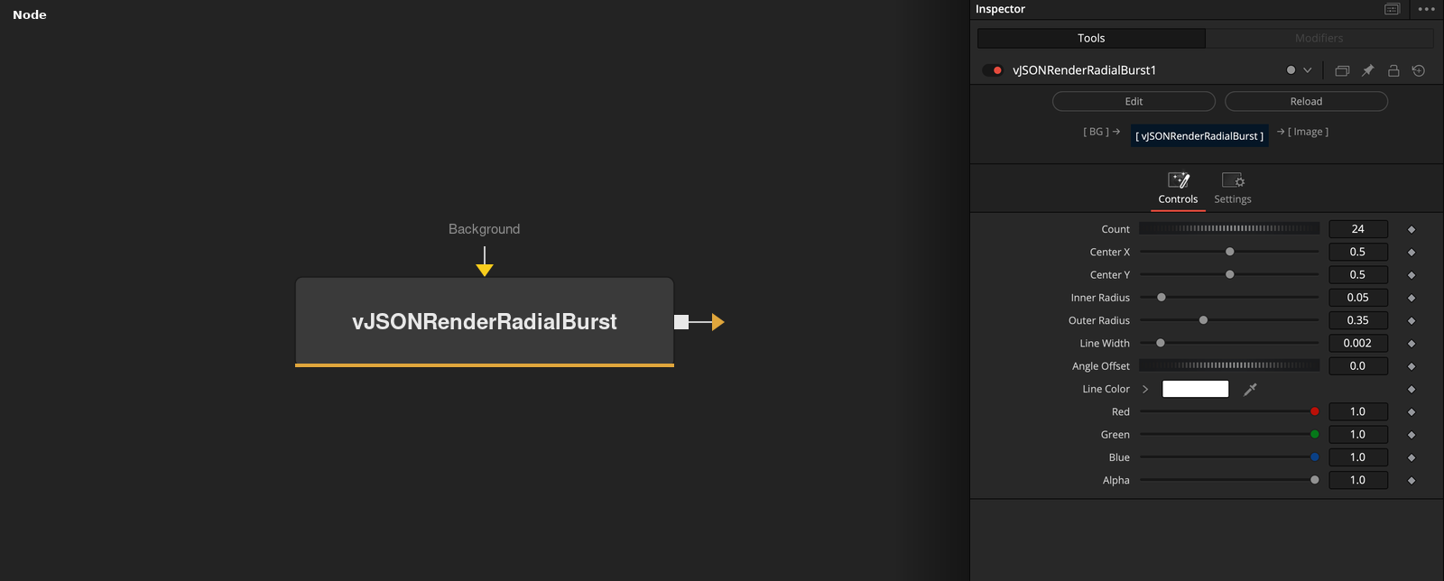 vJSONRenderRadialBurst node