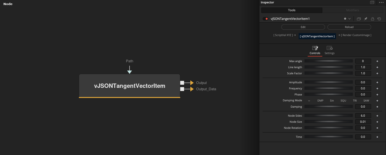 vJSONTangentVectorItem node