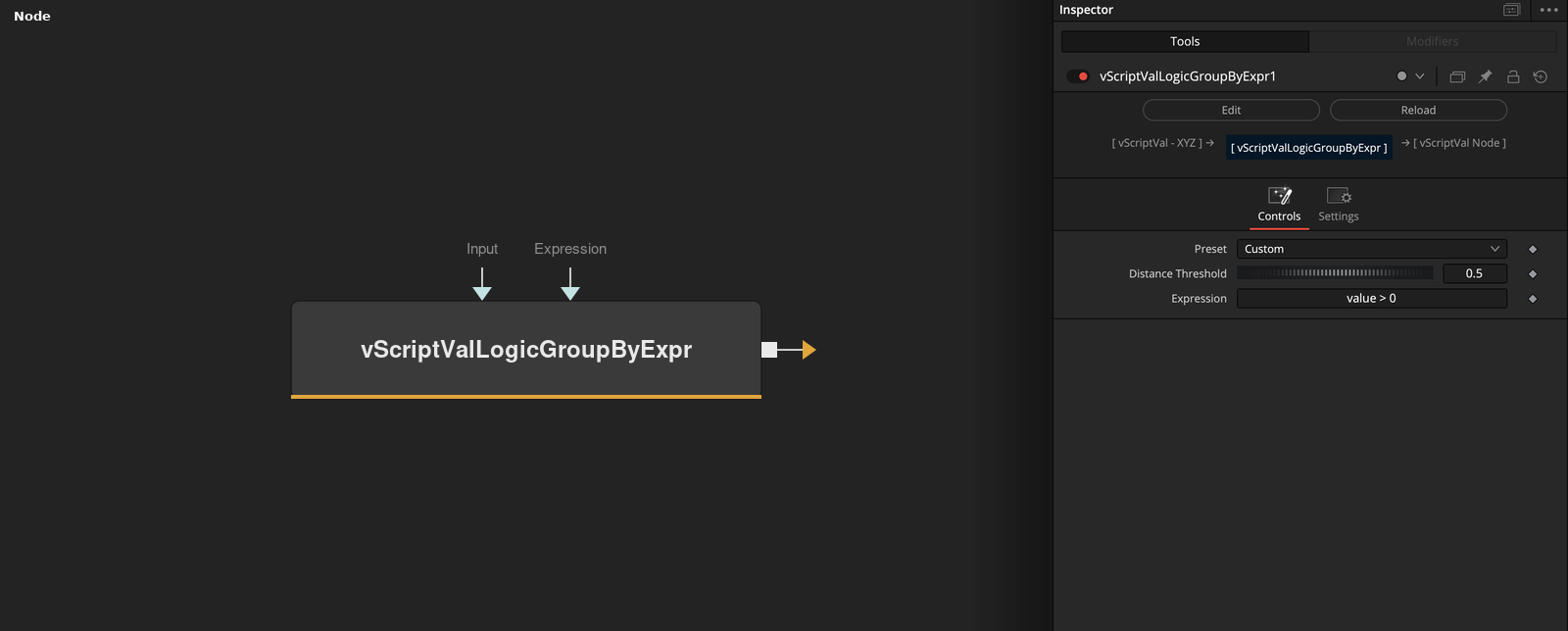 vScriptValLogicGroupByExpr node