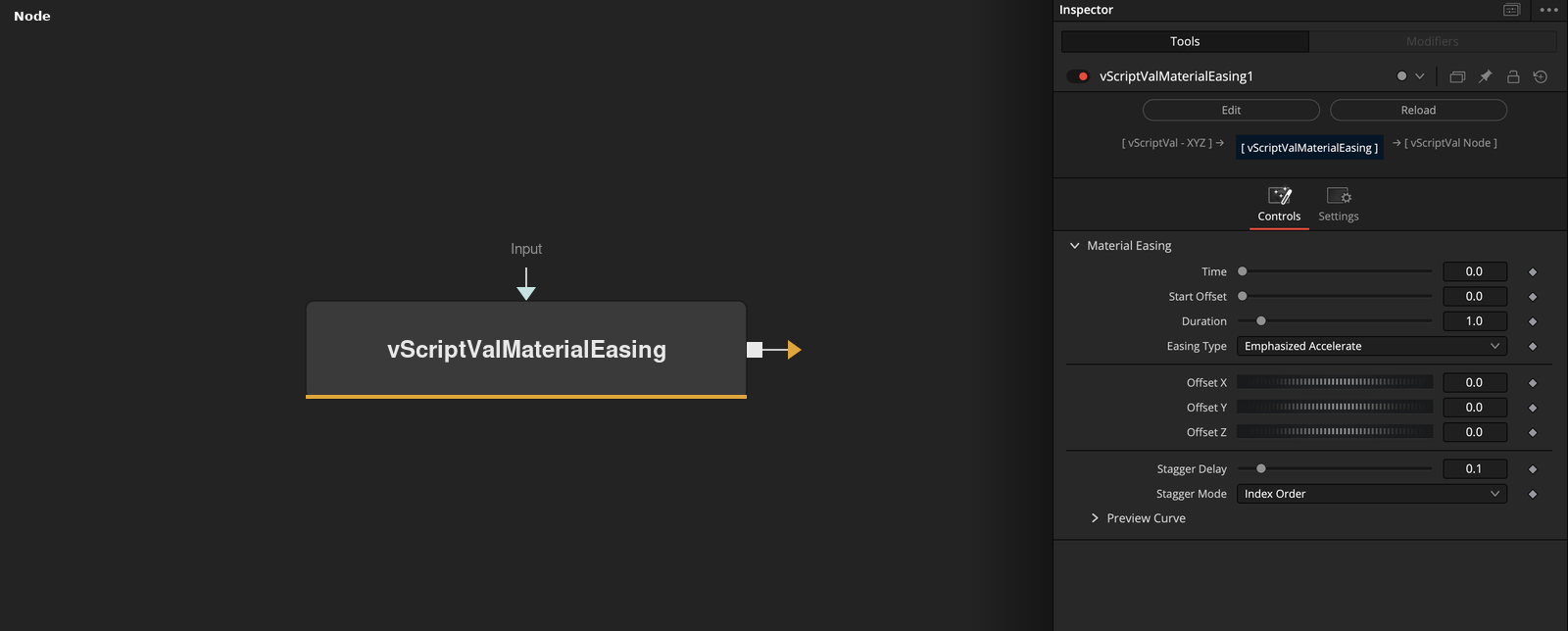vScriptValMaterialEasing node