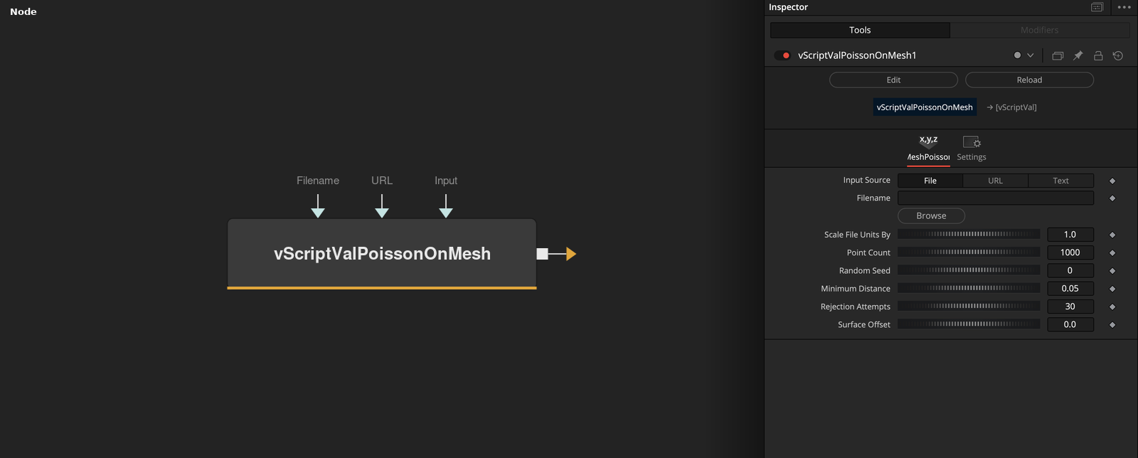 vScriptValPoissonOnMesh node